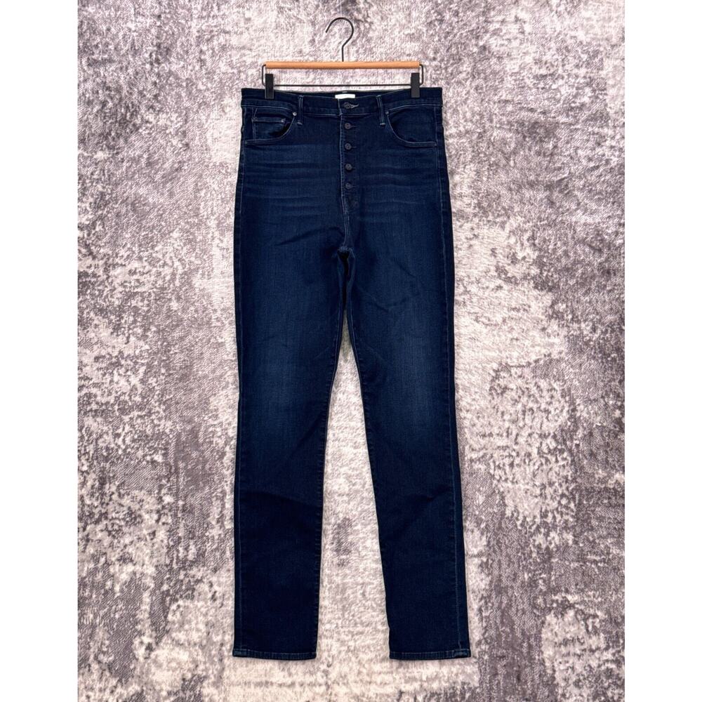 Mother Jeans 32 Womens High Waisted Pixie Rail Skimp Dark Wash Denim Exposed